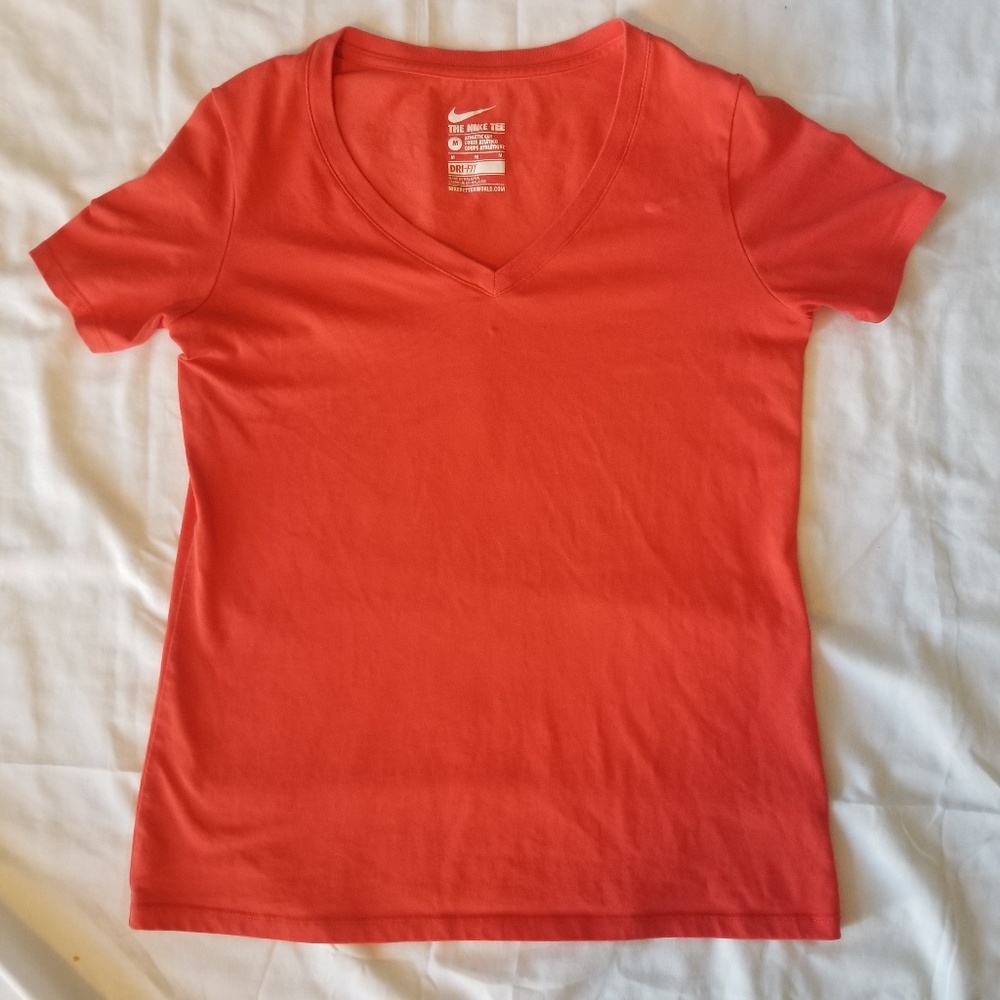 Nike Womens M Dri-Fit Cotton V-Neck Short Sleeve